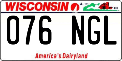 WI license plate 076NGL