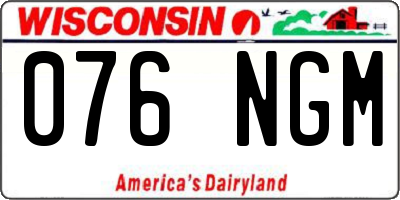 WI license plate 076NGM