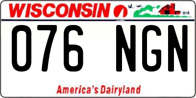 WI license plate 076NGN