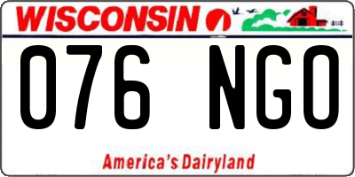 WI license plate 076NGO