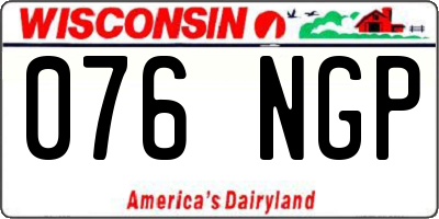 WI license plate 076NGP