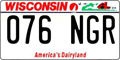 WI license plate 076NGR