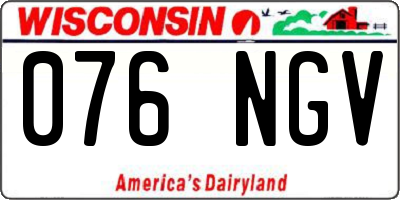 WI license plate 076NGV