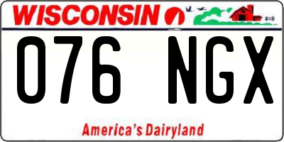 WI license plate 076NGX