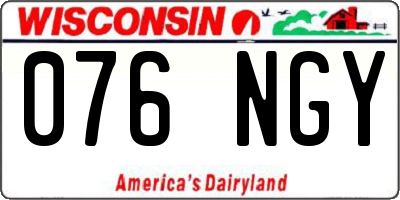 WI license plate 076NGY