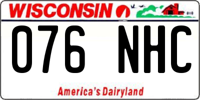 WI license plate 076NHC