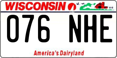 WI license plate 076NHE
