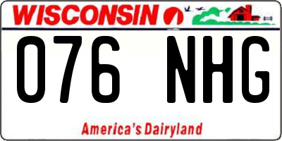WI license plate 076NHG