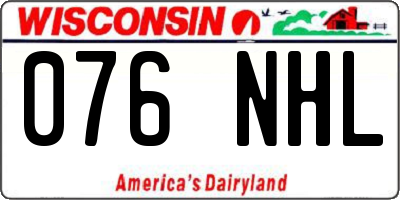 WI license plate 076NHL