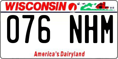 WI license plate 076NHM