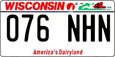 WI license plate 076NHN