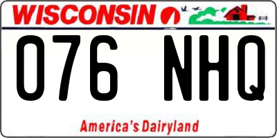 WI license plate 076NHQ