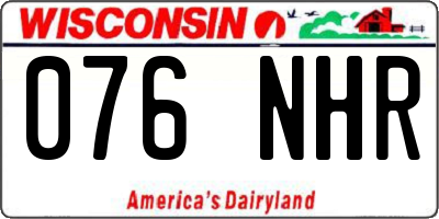 WI license plate 076NHR