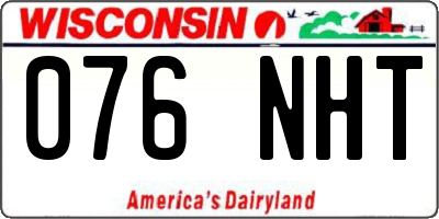 WI license plate 076NHT