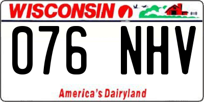 WI license plate 076NHV