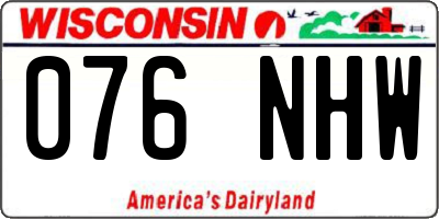 WI license plate 076NHW