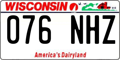 WI license plate 076NHZ