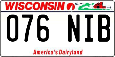WI license plate 076NIB