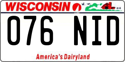 WI license plate 076NID