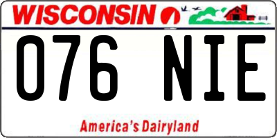 WI license plate 076NIE