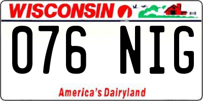 WI license plate 076NIG