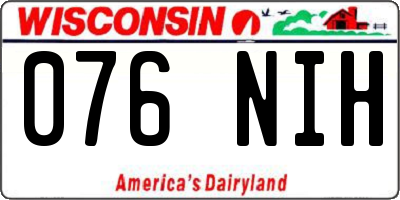 WI license plate 076NIH