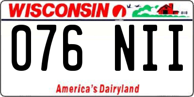 WI license plate 076NII