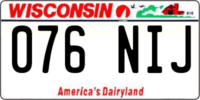 WI license plate 076NIJ