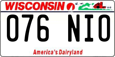 WI license plate 076NIO