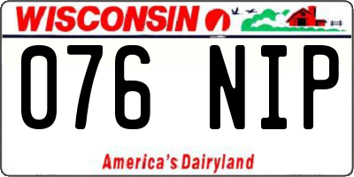 WI license plate 076NIP