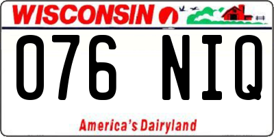 WI license plate 076NIQ