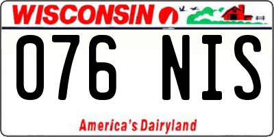 WI license plate 076NIS