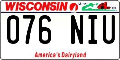 WI license plate 076NIU
