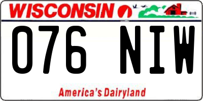 WI license plate 076NIW