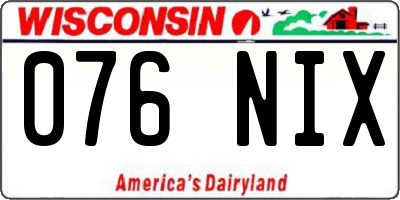 WI license plate 076NIX