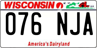WI license plate 076NJA