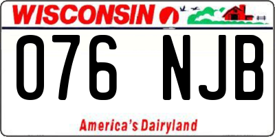 WI license plate 076NJB