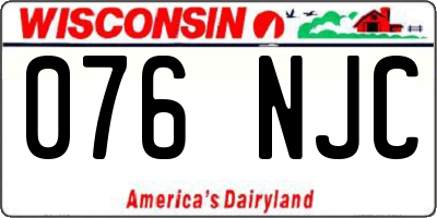 WI license plate 076NJC