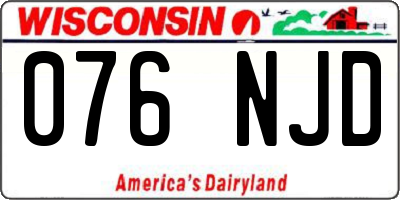 WI license plate 076NJD