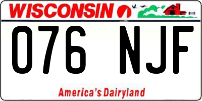 WI license plate 076NJF