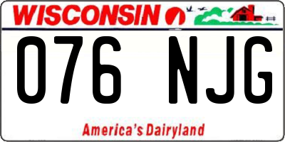 WI license plate 076NJG