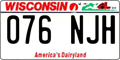 WI license plate 076NJH