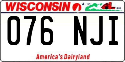 WI license plate 076NJI