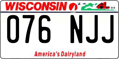 WI license plate 076NJJ