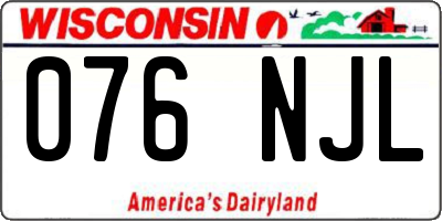 WI license plate 076NJL