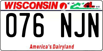 WI license plate 076NJN