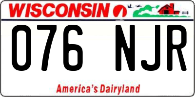 WI license plate 076NJR