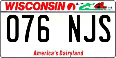 WI license plate 076NJS