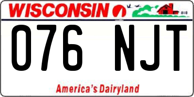 WI license plate 076NJT