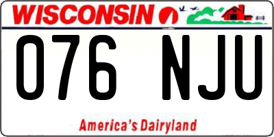 WI license plate 076NJU